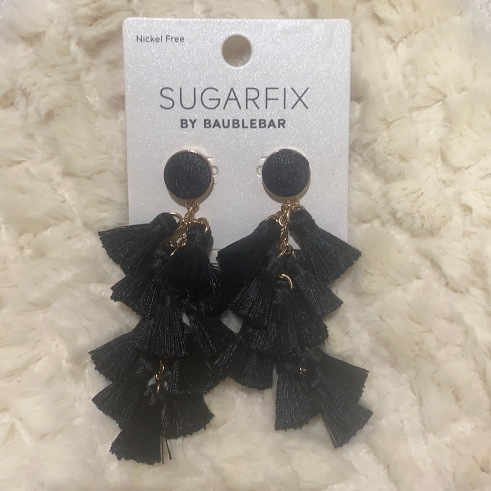Sugarfix by Baublebar ~ Black Tassel Earrings